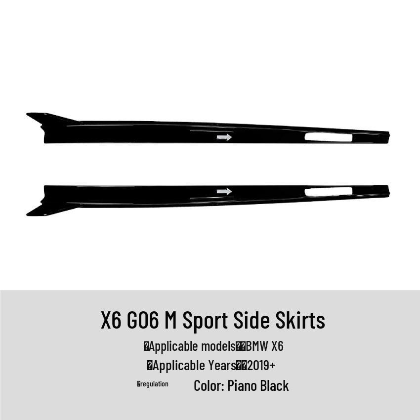 BMW X6 G06 Sport 2019+ Exterior Mod Kit: Front Lip, Wind Knife, Rear Wing, Side Skirt.