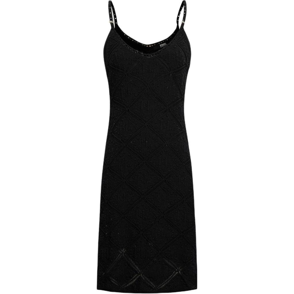 Karl Lagerfeld Elegant Simple A-Line Dress Women dresses Black 241L1336