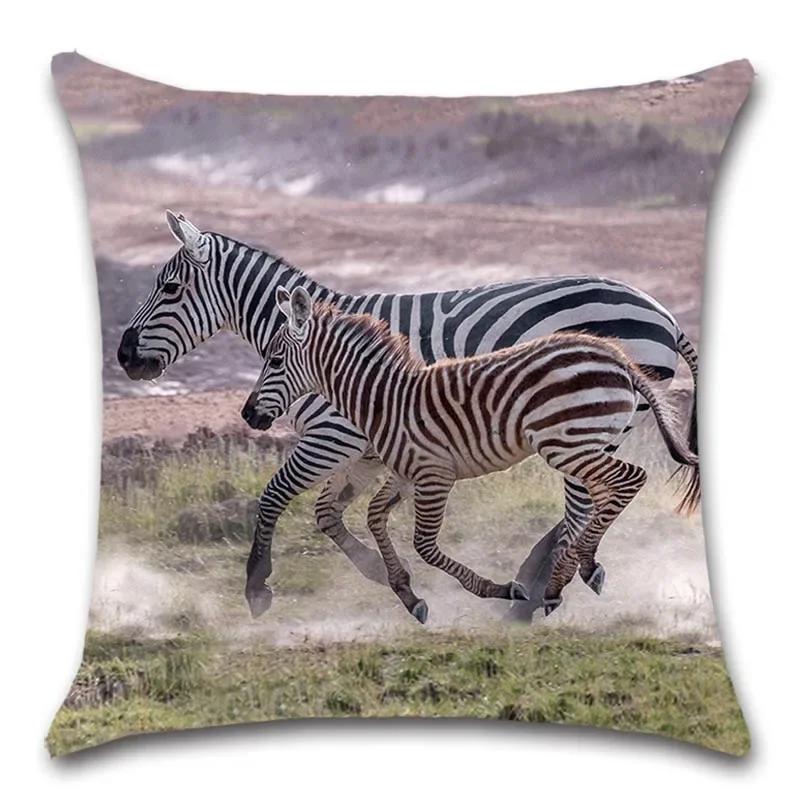Cushion Cover for Home Decoration, Animal, Giraffe, Big Cat, Zebra, for Sofa, Chair, Car Seat, Friend, Bedroom, Gift