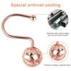 12Pcs Shower Curtain Hooks Metal Anti Rust Hooks Bathroom Accessories Shower Curtain Rings Decorative Hooks for Bathroom Home
