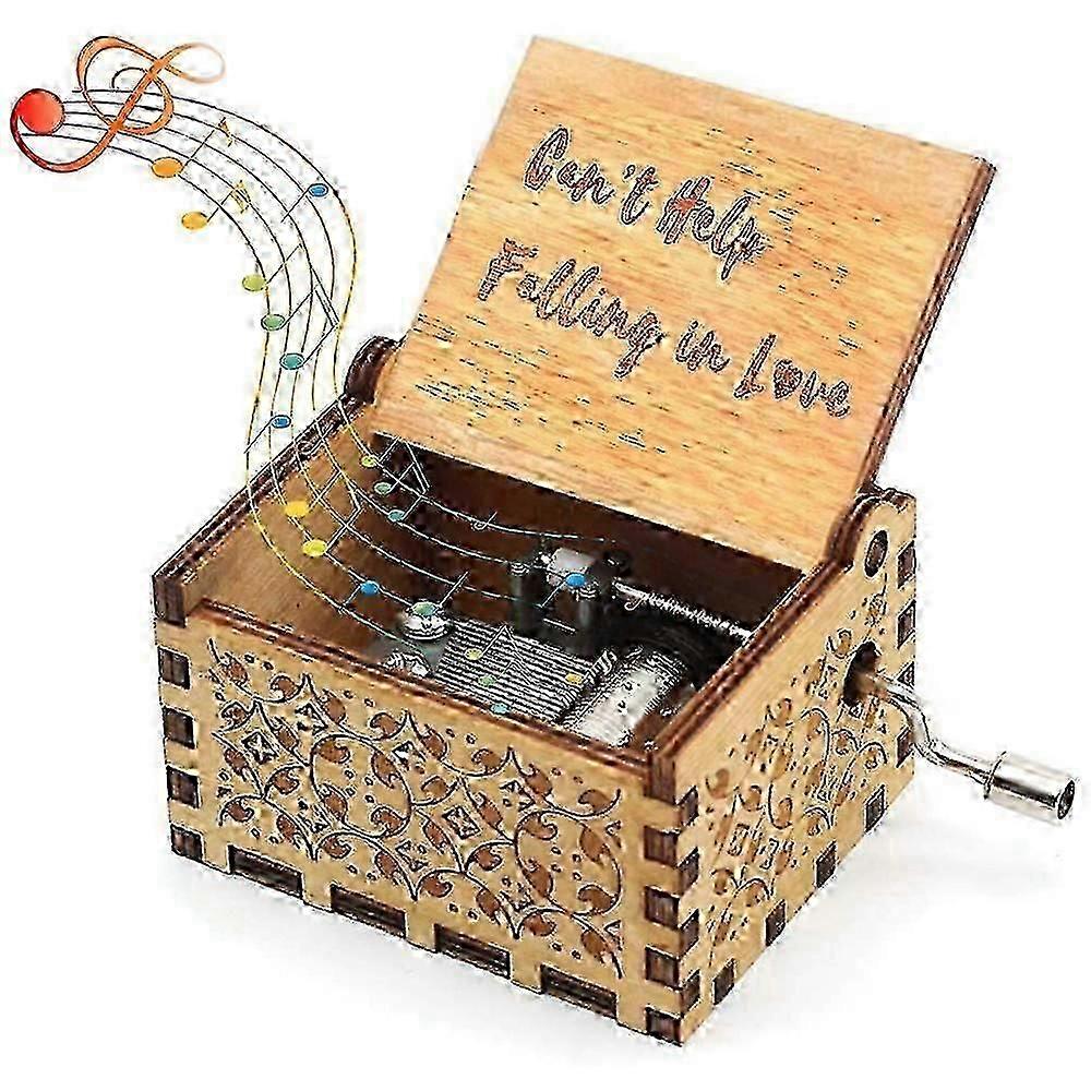 For Vintage Laser Engraved Wooden Music Boxes - Sunshine Theme, Ideal Gifts for Birthdays, Christmas, Valentine's Day