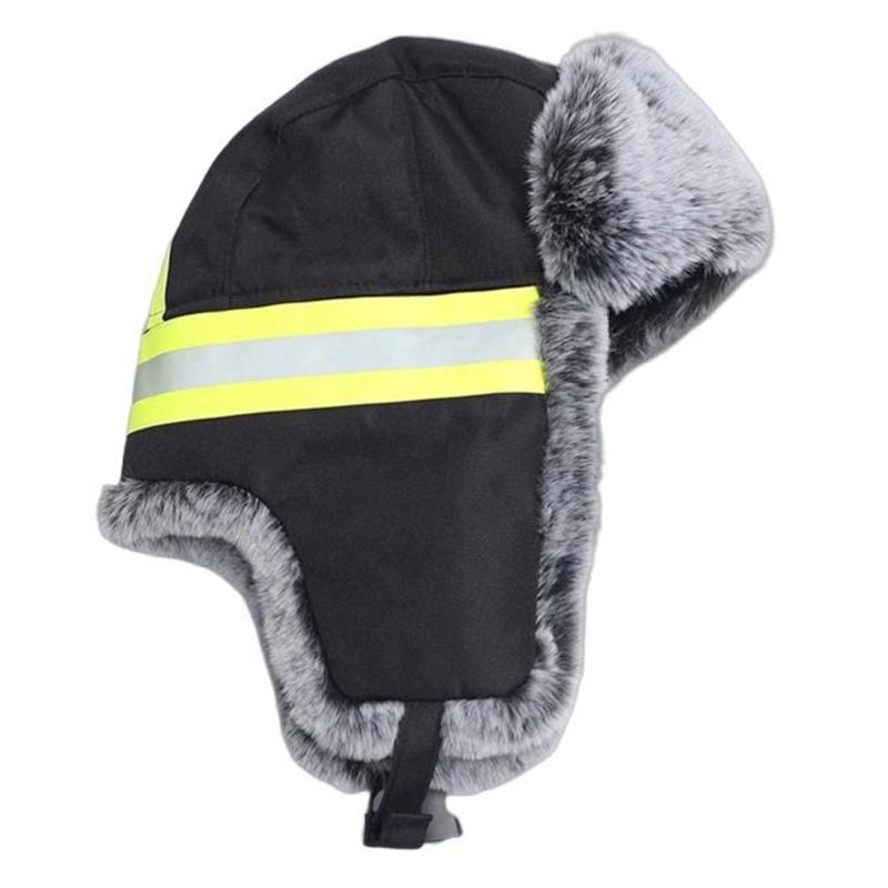 Reflektierende Winter-Trappermütze zum Radfahren Hohe Sichtbarkeit Warm Thermisch Fellige Ohrenklappen Mützen mit Abnehmbarer Brille
