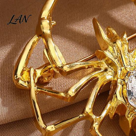 Rhinestone Spider Brooch for Men Women, Shape Alloy Lapel Non-fading Pin Pin, Sweater Cardigan Coat Clothing Accessories, Halloween Costume