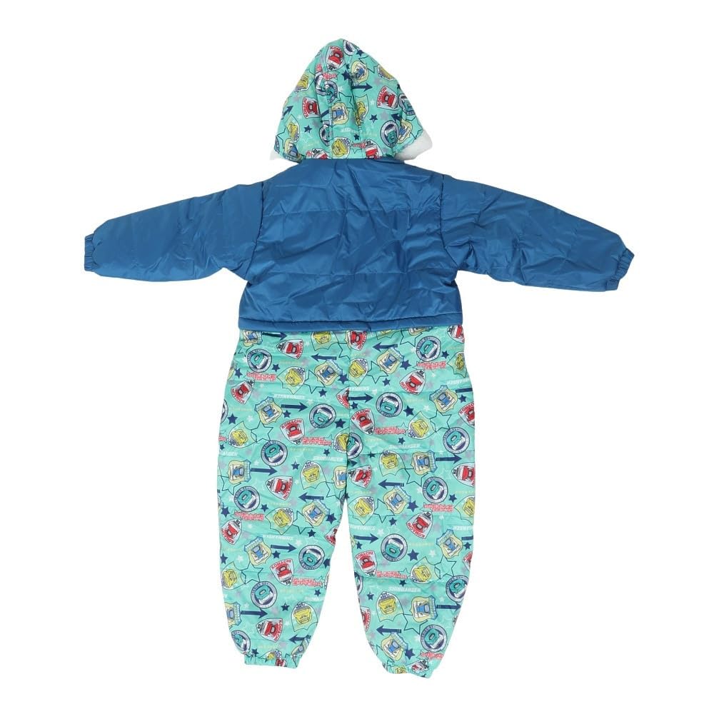 Marie Claire Kids' Snow Jumpsuit, Shinkansen, Perfect for Snow Play, Water-Repellent, Padded, Fleece-Lined, Hooded, 144350, Green, MNT 90