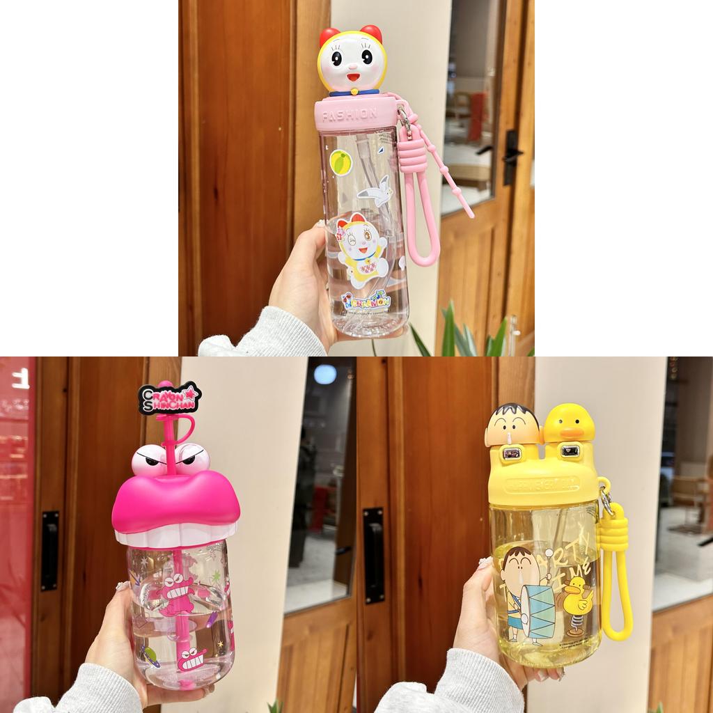 Crayon Shin Chan Creative Cartoon Tritan Water Bottle With Straw For Children
