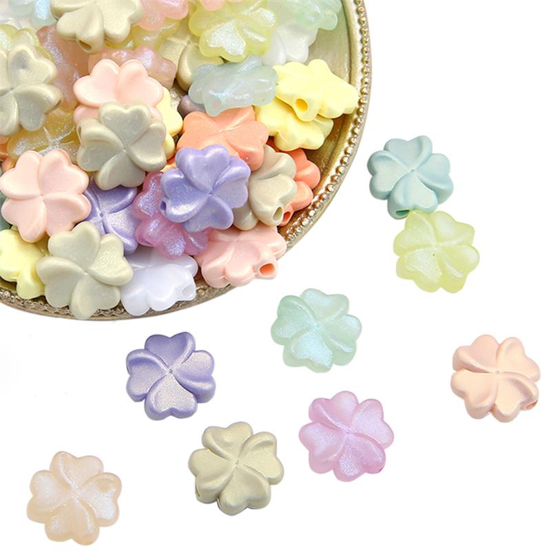 30 Stück Acryl bunte Blumen Blätter Perlen für DIY Halskette Armband Ohrringe Schmuck machen Handwerk Zubehör