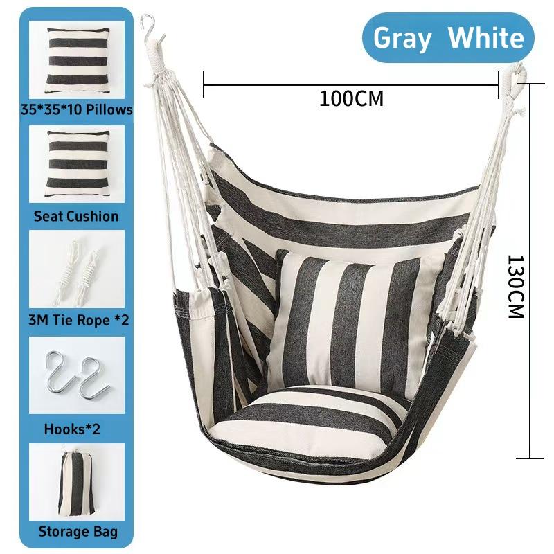 Outdoor Garden Swings Half-wrapped Canvas Hammock Chair Indoor Stress Reduction Hanging Chair Leisure Garden Chair