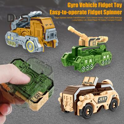 Fidget Spinner Transformation Car Toy Transformable Off-road Tank Missiles Vehicle Kids Adults Stress Anxiety Relief Spinning Toy Portable Travel EDC