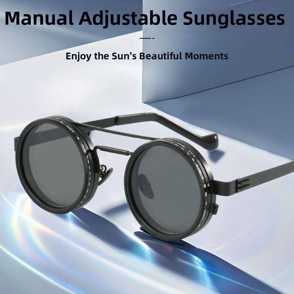 9-stufige Dimmbare Sonnenbrille Runde Angler-Sonnenbrille für Outdoor-Aktivitäten