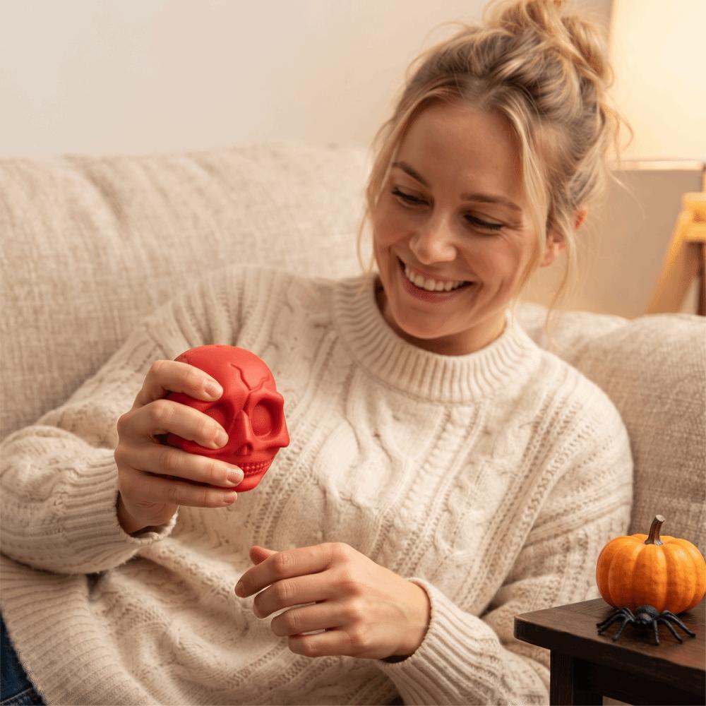 Crackling Building Block Pumpkin Skull Ball Crunchy Pumpkin Skull Squishy Toy  Hand Relax