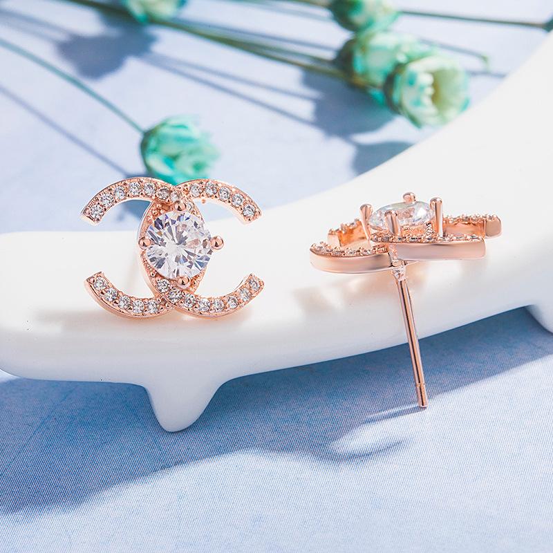 Kolczyki 2026 z cyrkoniami dla kobiet, Proste kolczyki dla dziewcząt, Niszowy design, Kolczyki i Kolczyki