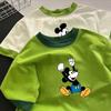 Kids 100 Percent Cotton Cartoon Print Short Sleeve T Shirt Summer Boys Girls Baby Breathable Top