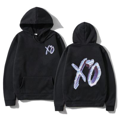 Vintage The Weeknd Dawn Fm Doppelseitiger Druck Hoodie Unisex Damen Schwarz Übergroße Mode Hip Hop Sweatshirt Fleece Pullover Mantel