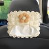 New Cute Cartoon Flowers Car Tissue Box Hanging Napkin Holder for Car Back Seat Headrest Armrest Paper Organizer Storage Bag