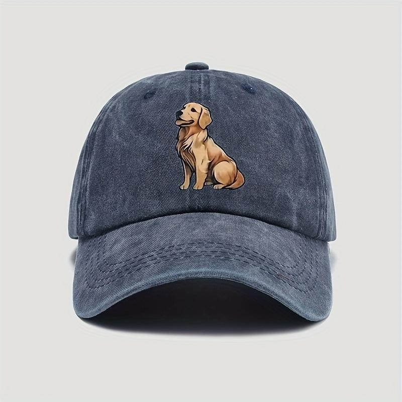 A VintageStyle Adjustable Cotton Baseball Cap Featuring a Cute And Stylish Golden Retriever Design Appropriate for Any Season