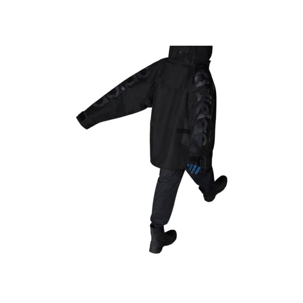 adidas Einreihige, langärmlige Jacke mit Kapuze und Buchstaben-Logo-Print für Herren, Schwarz, HM2345