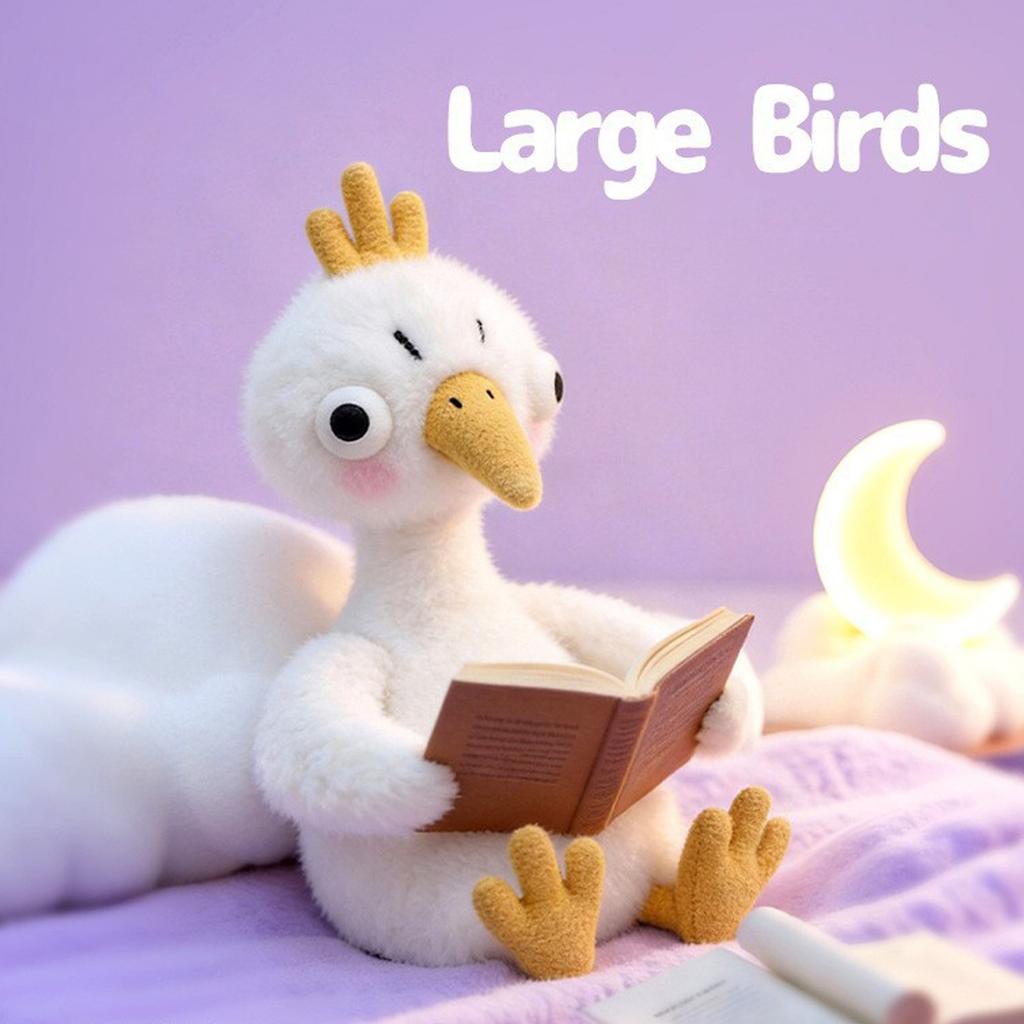 Plush Bird Stuffed Animal Soft Sitting Goose Toy Approximately 28CM Height Lightweight Fabric Construction Safe for Children and Collectors