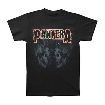 Camiseta Pantera Crânios com Marca d'Água Tamanho Pequeno Preta Unissex