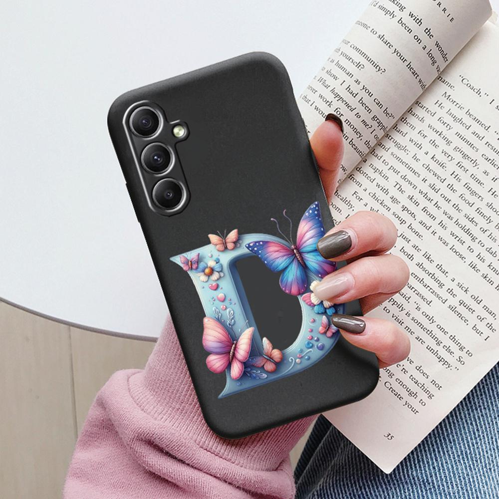 Phone Case For Samsung Galaxy A15 A25 A35 A55 A13 Colorful Letter Love Flower Butterfly Women INS Shell Fundas Bumper Soft Cover