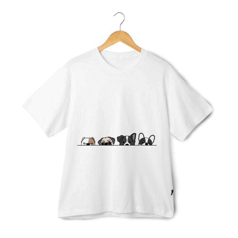 Bulldog Pug Frenchie Collie T-Shirt - Unisex Funny Dog Cartoon Lover Graphic Tee