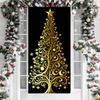 Christmas Tree Pattern Decoration 180x90cm 2026 Christmas Door Cover Banner Party Background Outdoor Porch Sign Can Customized