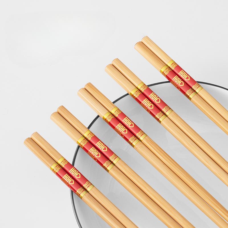 Natural Bamboo Chopsticks Wedding Blessing Happy Chopsticks Chinese Food Chopsticks Lacquerless Waxless
