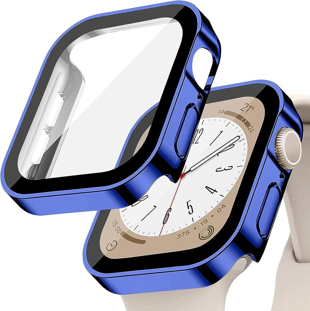 Tempered Glass+Cover For Apple Watch 11 10 9 8 7 46mm 42mm PC Bumper Screen Protector Case iWatch Series 7 6 5 4 SE3 44 40 45mm