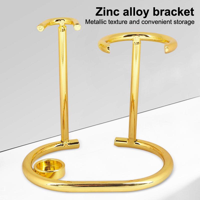 Metal Men Shaving Tool Holder Silver Compact Curved Shaving Brush Manual Razor Stand Holders Beard Clean Shaver