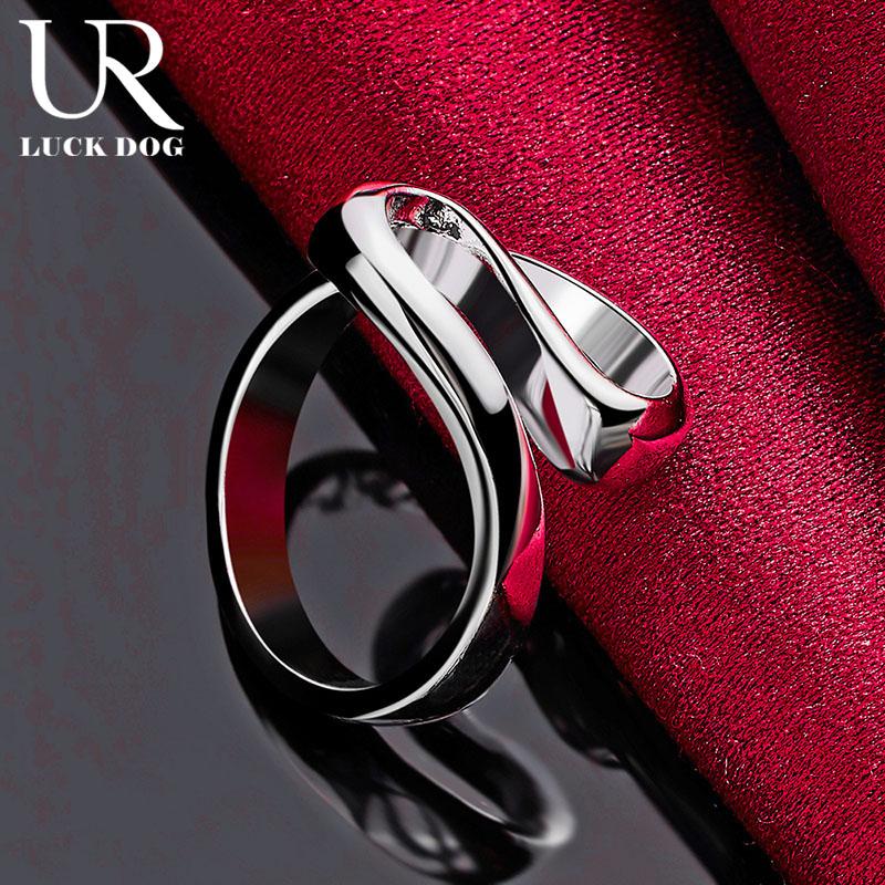 925 Sterling Silver Curved Smooth Ring Fashionable Wedding Jewelry