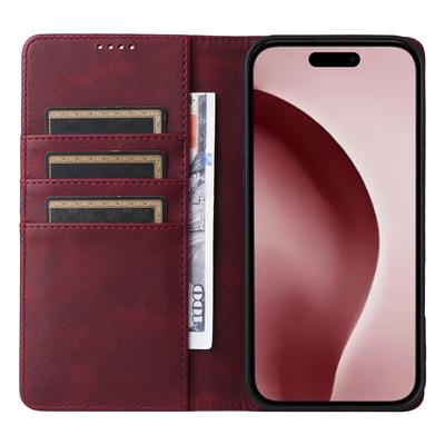 For iPhone 16 Pro Case RFID Blocking PU Leather Folio Flip Phone Cover