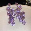 Elegant Petal Long Dangle Earrings 1 Pair Matte Satin Finish Non-Irritating for Bridal Wedding Prom Party Gift