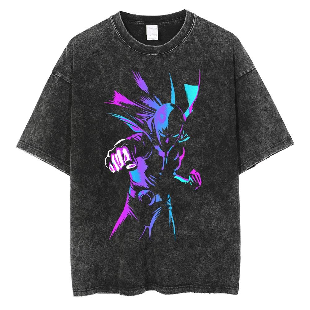 

Anime ONE PUNCH-MAN Saitama Printed Tshirt Men Women Washed Cotton T-shirts Oversized T Shirt Harajuku Male Manga Vintage Tee 3XL