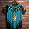 Men's 3D Printed T-Shirt Bahamas Flag and Emblem Print Short Sleeve O-Neck Pullover Casual Breathable Quick Drying Sports Top