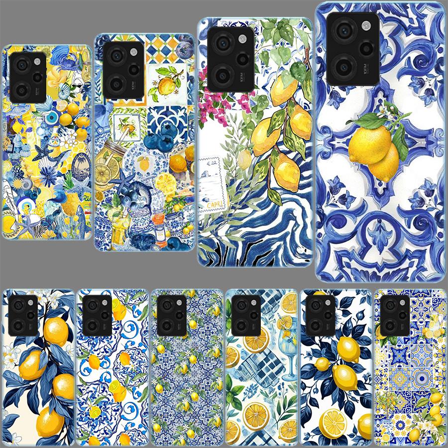 Mediterranean Lemon Cover Phone Case For Xiaomi Poco M8 M7 M6 M4 M3 X7 X6 X4 Pro F7 Ultra M5S Mi 14 14T 15 15T 12T 10T Pro 12S 1