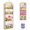 Hanging Yarn Storage Hang with 4 Large Pockets, With Mesh Yarn Storage Hanging Yarn Holder with Over-Door Hooks for Knitting Needles Crochet Hooks