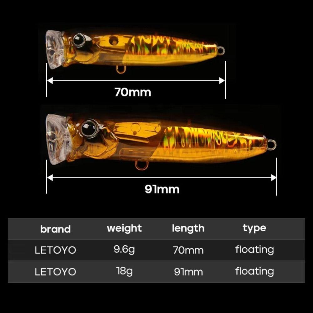 2025 9.6g/70mm Floating Popper Lure Steel Balls Floating Topwater Hard Baits Hard Baits Fishing Lure Bass Fishing