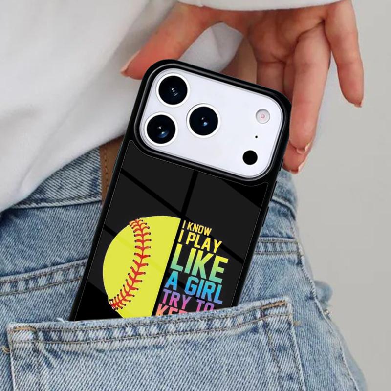 

Live Love Softball Phone Case for iPhone 17ProMax 12 13 14 15 16e 17 Pro Max Plus Air Cover iPhone 12 mini