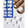 100 Pezzi Unghie Finte Lucide per Dita dei Piedi 12 Misure/Scatola Unghie Press-On Bianche Copertura Completa Quadrate Corte Unghie Finte per Pedicure Artificiale per Donne Ragazze