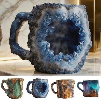 Double Wall Crystal Coffee Mugs 325ML 11oz Insulation Water Cup Mineral Stainless Steel Cup Gifts