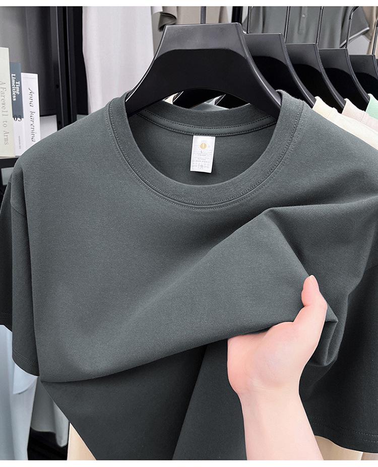 Men's 100% Cotton Casual Short-Sleeve Round Neck T-shirt - Solid Color, Summer Style