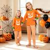 Family Matching Halloween Print Pajama Set Long Sleeve Raglan Top and Non-Cuffed Pants for Couples and Kids