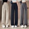 Women's Tie-Dye Ice Silk Wide-Leg Pants: High-Waisted, Drawstring, Casual Floor-Length for Spring/Summer.