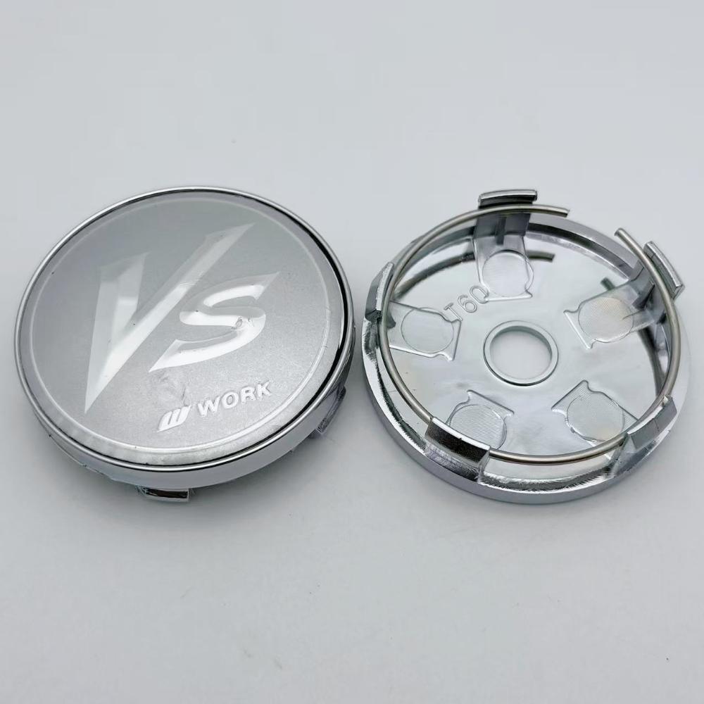 4pcs 60MM (I.D 56MM ) VS W Work Logo Emblem Car Wheel Center Cap Car Accessories for Wheels Hub Lid Rim Hubcaps Cover Replace