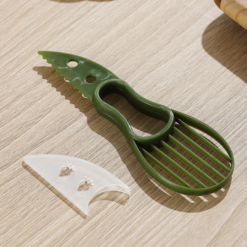 3 In 1 Avocado Slicer Avocado Tool Peeler Cutter Plastic Knife Kitchen Kitchen Gadgets Peeling Knife Multifunction Fruit Knife