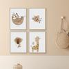 Cartoon Elephant Giraffe Cute Watercolor Poster Canvas Painting Nursery Wall Art Print Picture Kids Boys Girls Room Home Decor