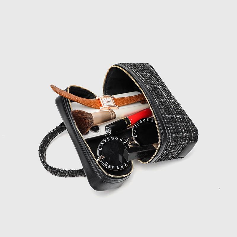ZR Cross-border New Retro One-shoulder Cross-body Bag Style Woolen Box Portable Cosmetic Square