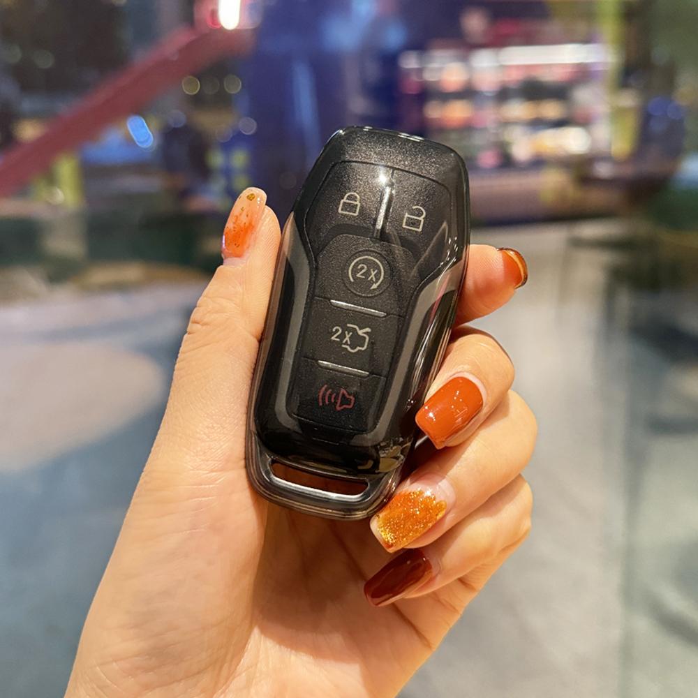 TPU-Autoschlüsselhülle für Ford Fusion Mondeo Mustang F-150 Explorer, Kantenschutz, Tasche, schlüsselloses Zubehör
