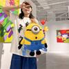 Rugzak met grote capaciteit en pluche Minion-print voor meisjes - schattige cartoon schooltas