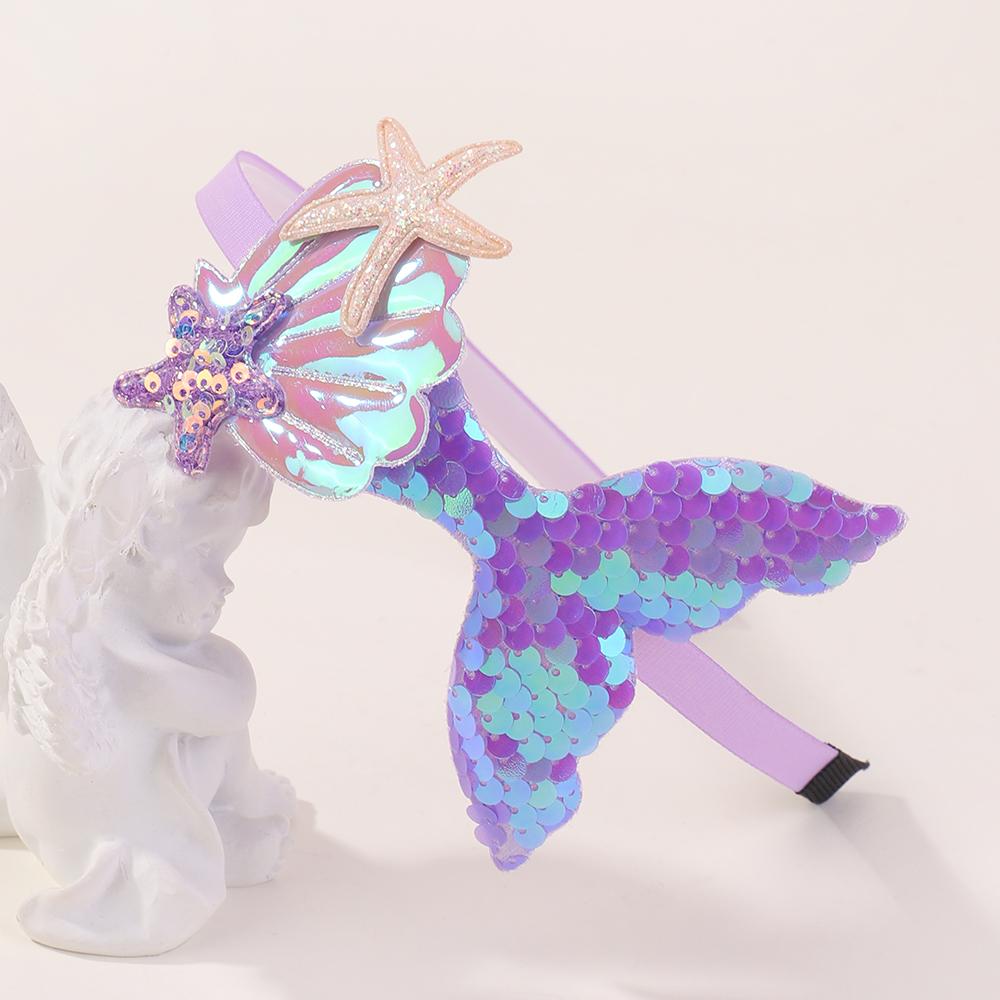 1pcs Multi-layer Sequins Mermaid Headbands for Girls Rainbow Mermaid Pearls Hair Bands Handmade Headwear Baby Hair Accessories