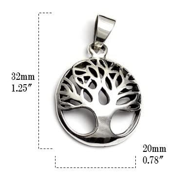 [World Accessories Carmelo] Christian Tree of Life Sterling Silver Pendant Top